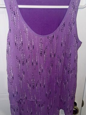 Ricki's Purple Laser-Cut Scoop Neck Tank